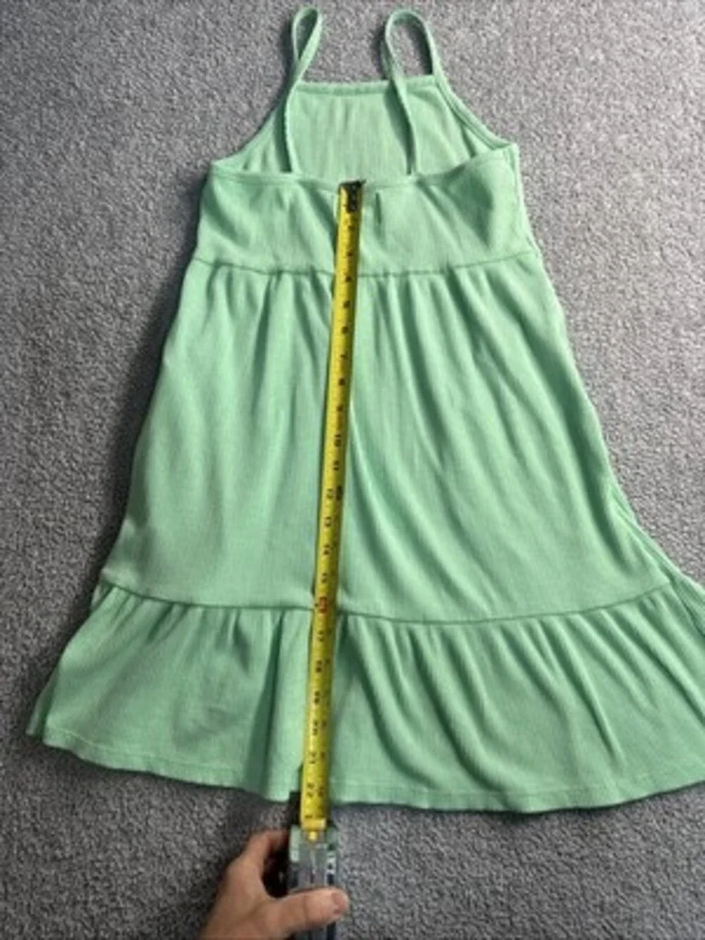 Old Navy Mint Green Rib SunDress Straps Dress With Pockets Girl LG (10/12)